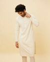 Soft White Floral Sequin Embroidered Kurta Set